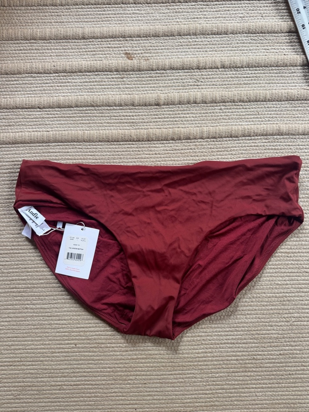Andie Swim suit Hipster bottoms truffle mahogany NWT lined Womens L NEW